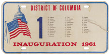 1961 Presidential Inauguration souvenir plate