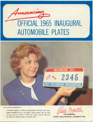 1965 Inaugural plate order form