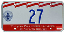 1993 Inaugural plate no. 27