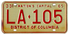 1964 Livery plate no. LA-105
