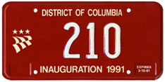 1991 Mayoral Inauguration plate no. 210