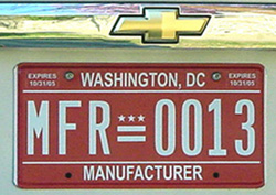 2004-05 Manufacturer plate no. MFR-0013