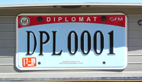 2007 base OFM Diplomatic license plate. PL-series numbers are believed to be assigned to the Chilean embassy.