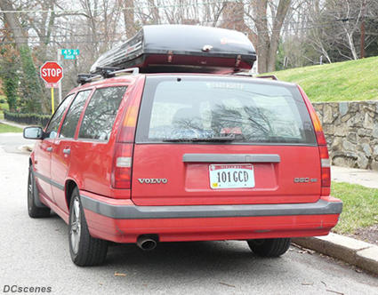 2007 OFM Diplomatic license plate displayed on a Volvo station wagon.