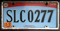 2007 base OFM Diplomatic Staff license plate no. SLC0277