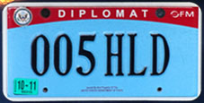 2007 base OFM Diplomat license plate no. 005 HLD