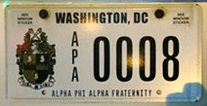 Alpha Phi Alpha Fraternity organizational plate no. APA 0008