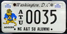 N.C. A&T State Univ. Alumni organizational plate no. ATU 0035