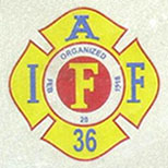 Firefighters plate logo detail