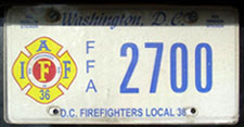 Firefighters Local 36 organizational plate no. FFA 2700