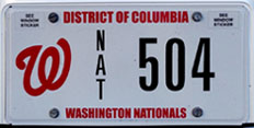 Washington Nationals organizational plate no. NAT 504
