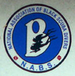 Nat'l Assn. of Black Scuba Divers plate logo detail