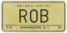 1964 Personalized plate no. ROB