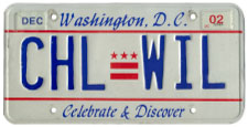 1991 base Personalized plate no. CHL-WIL validated through Dec. 2002