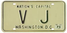 1974 base personalized plate no. V J