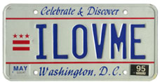 1991 base personalized plate no. ILOVME