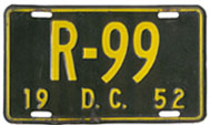 1952 Rental plate no. R-99