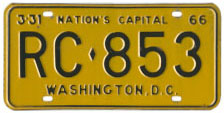 1965 Rental Car plate no. RC-853