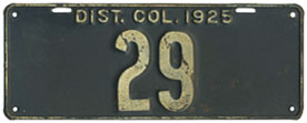 1925 Passenger plate no. 29