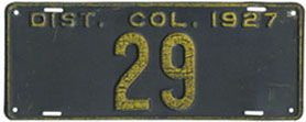 1927 Passenger plate no. 29
