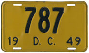 1949 Reserved Passenger plate no. 787