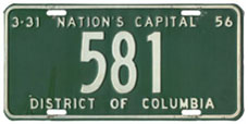 1955 Reserved Passenger plate no. 581