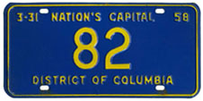 1957 Reserved plate no. 82