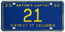 1959 Reserved plate no. 21