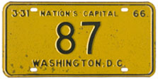 1965 Reserved plate no. 87