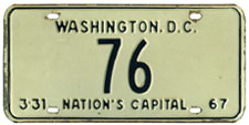 1966 Reserved Passenger plate no. 76