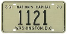 1969 reserved plate no. 1121