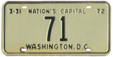 1971 reserved plate no. 71