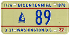 1976 reserved plate no. 89