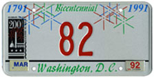 1991 optional reserved plate no. 82