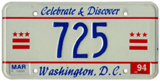 1993 reserved plate no. 725
