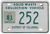 exp. 1981 Solid Waste Collection Vehicle permit no. 252