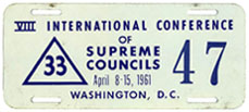 1961 Shrine convention plate no. 47