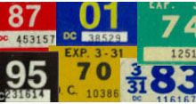 Link to page with information about D.C. plate validation stickers