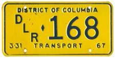 1966 (exp. 3-31-67) Transport plate no. 168