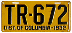 1932 Trailer plate no. 672