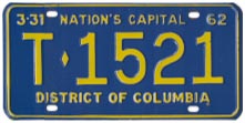 1961 (exp. 3-31-62) Trailer plate no. T-1521