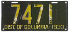 1933 Passenger plate no. 7471