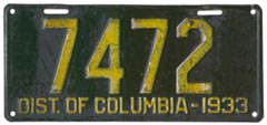 1933 Passenger plate no. 7472