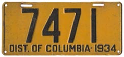 1934 Passenger plate no. 7471
