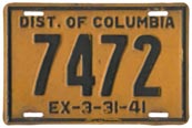 1940 Passenger plate no. 7472
