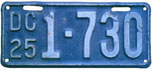 1925 Motorcycle plate no. 1-730