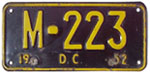 1952 (exp. 3-31-53) motorcycle plate no. M-223