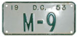 1953 Motorcycle plate no. M-9