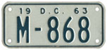1962 Motorcycle plate no. M-868
