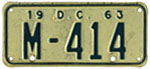 1962 Motorcycle plate no. M-414
